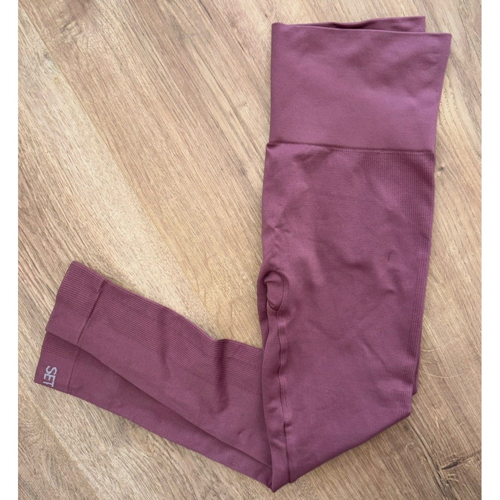 Set Active Sculptflex Seamless Leggings Size Medium Mauve Micro Robbed Seamless